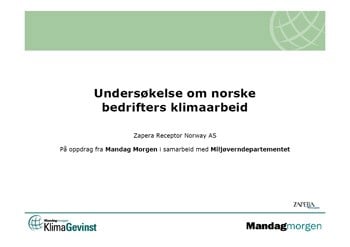 Undersøkelse om norske bedrifters klimaarbeid