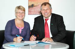 Maud Olofsson og Terje Riis-Johansen. Foto: S. Baqirjazid
