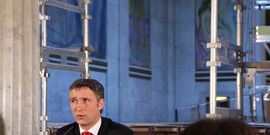 Statsministerens halvårlige pressekonferanse. Foto: SMK