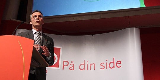 Statsminister Jens Stoltenberg på LO-kongressen. Foto: Statsministerens kontor