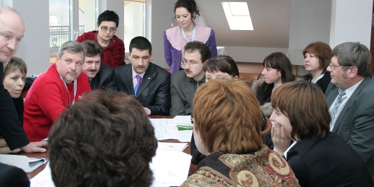 Fra workshop under semiaret i Karpatene