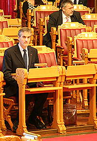 Utenriksministeren innledet sin redegjørelse for Stortinget med et tema som berører flere områder innenfor EØS-avtalen; nemlig klima. Foto: Pierre de Brisis, UD