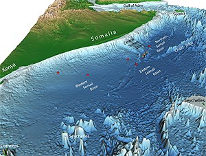 Illustrasjon: Somalias kontinentalsokkel - i den nordvestlige delen av Det indiske hav.
