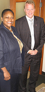 Jendayi Frazer (USA) frå kontaktgruppa for Somalia saman med statssekretær Raymond Johansen.