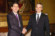 Utenriksminister Milliband og utenriksminister Støre, juni 2009. Foto: Britiske ambassade, Oslo