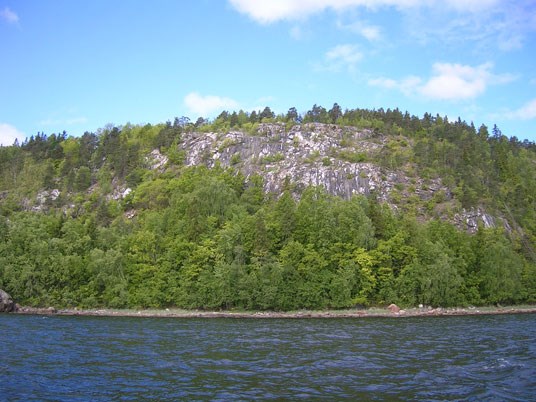 Deler av Slemmestadåsen i Røyken kommune sett fra Oslofjorden. Foto: Jorunn Skram Trømborg, Fylkesmannen i Buskerud.