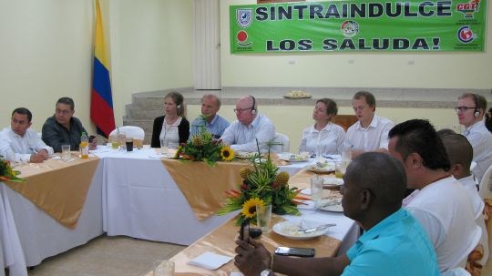 Statssekretær Høglund møtte lokale fagforeningsledere i Candelaria i Colombia