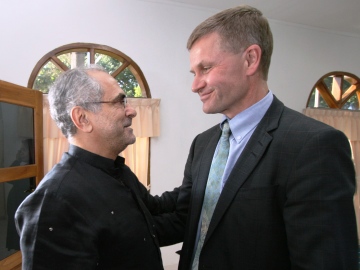 Øst-Timors president José Ramos-Horta møtte Erik Solheim i Dili. (Foto: Trond Viken, UD)