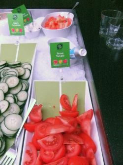 Utsnitt av en økologisk hotellfrokost. 