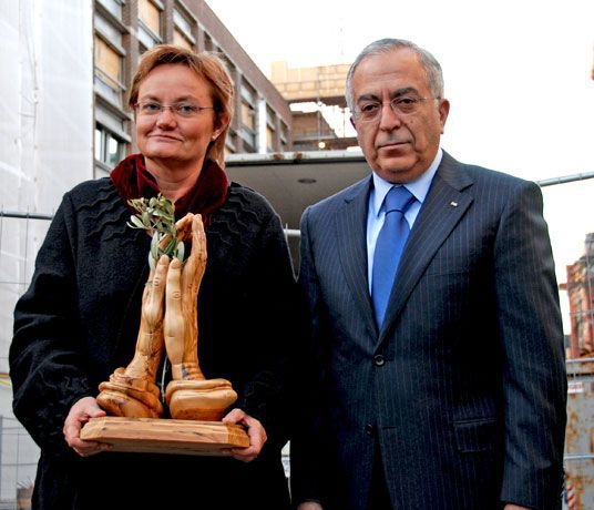 Den palestinske statsministeren Salam Fayyad sammen med statsråd Rigmor Aasrud.