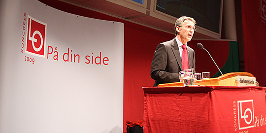 Statsminister Jens Stoltenberg på LO-kongressen. Foto: Statsministerens kontor