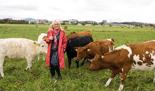 Fylkesråd Marit Tennfjord på Rønvikjordene