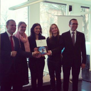 Utviklingsminister Heikki Holmås, direktør i Norla Margit Walsø, kulturminister Hadia Tajik, direktør i Music Norway Kathrine Synnes Finnskog og utenriksminister  Espen Barth Eide