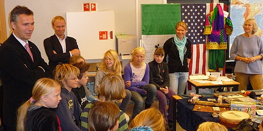 Statsministeren besøkte Lovisenlund skole i Kristiansand
