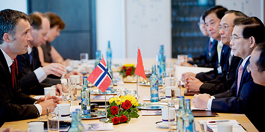 Statsministeren møter Vietnams president. Foto: Scanpix