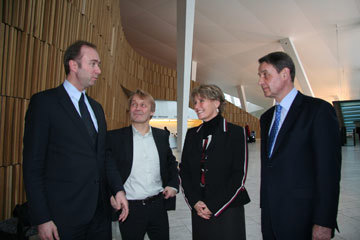 Kulturminister Trond Giske, filmregissør Nils Gaup, festivalsjef i Tromsø Internasjonale Filmfestival Martha Otte og den russiske kulturministeren Alexander Avdejev ©Kultur- og kirkedepartementet